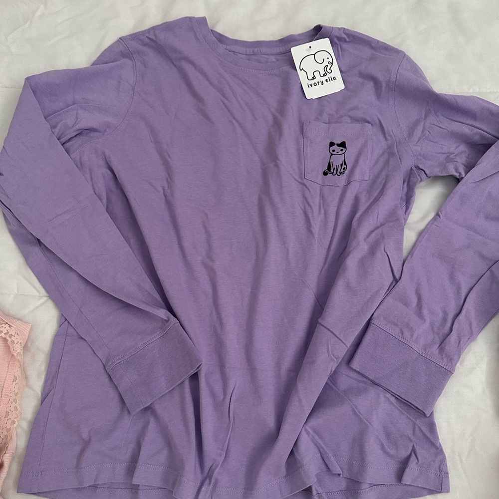 Ivory Ella purple sweatshirt long sleeve